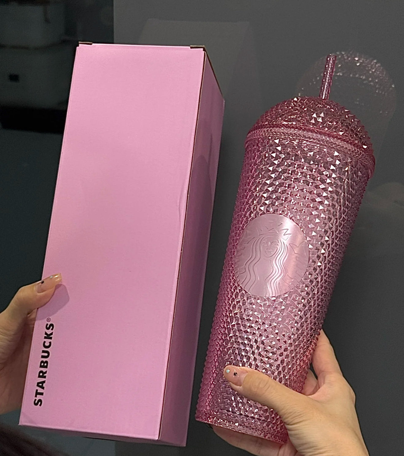 Starbucks Crystal Pink Glass Tumblr