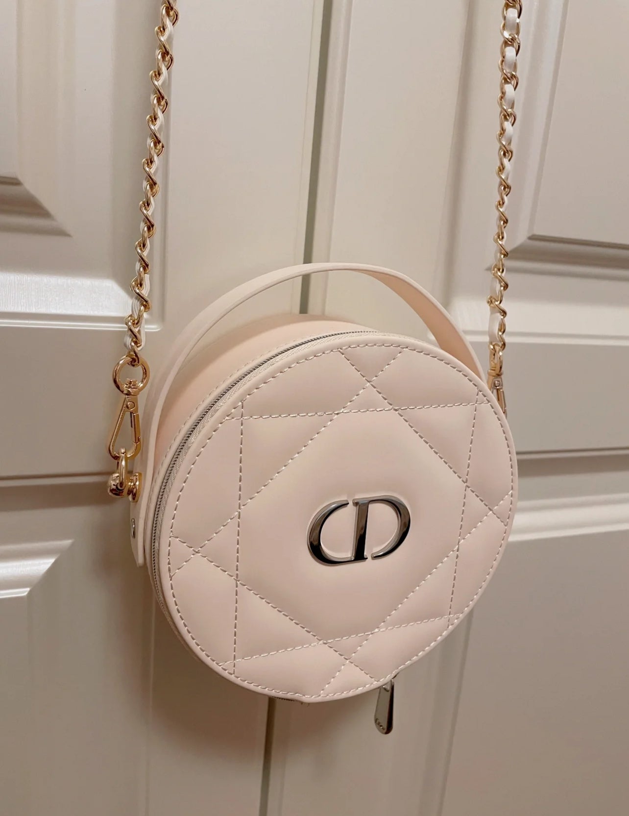 Dior Pink Round Vanity Bag