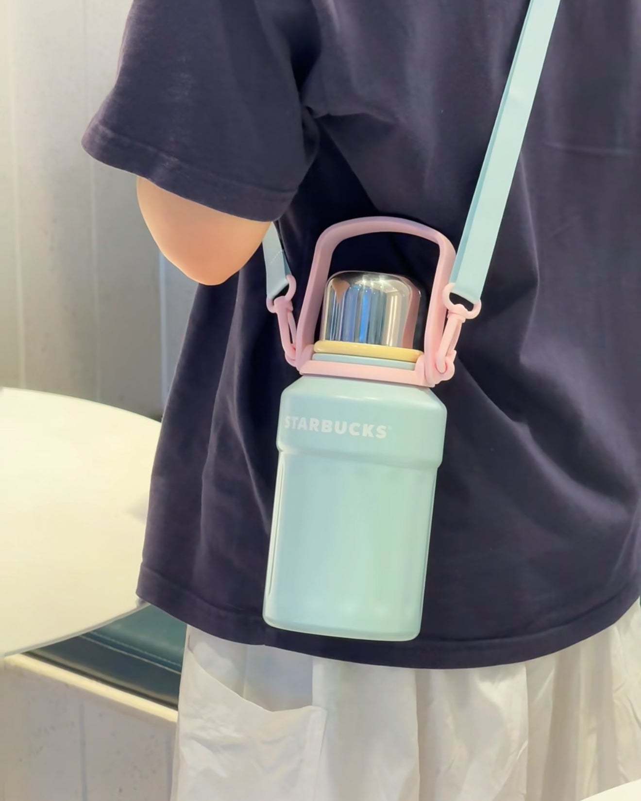 Starbucks Pastel Blue Pink Multi Thermos
