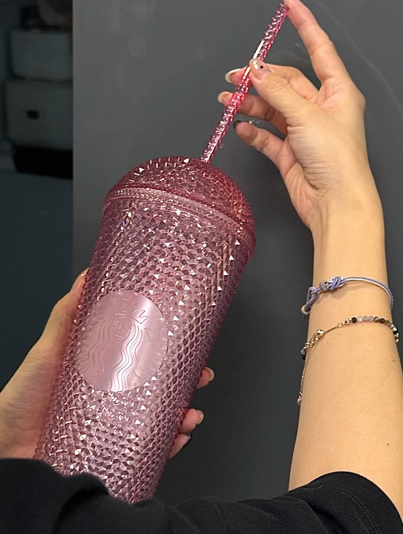 Starbucks Crystal Pink Glass Tumblr