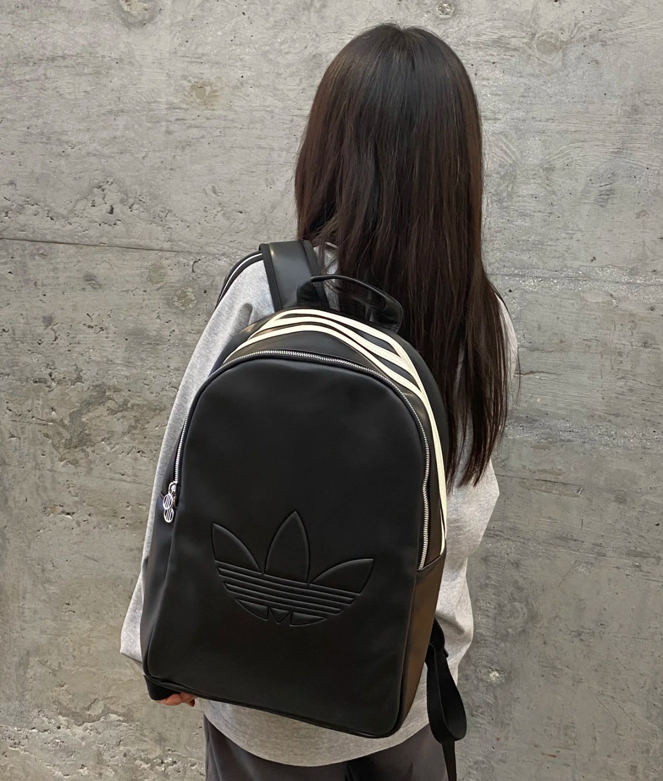 Adidas Black Leather Backpack
