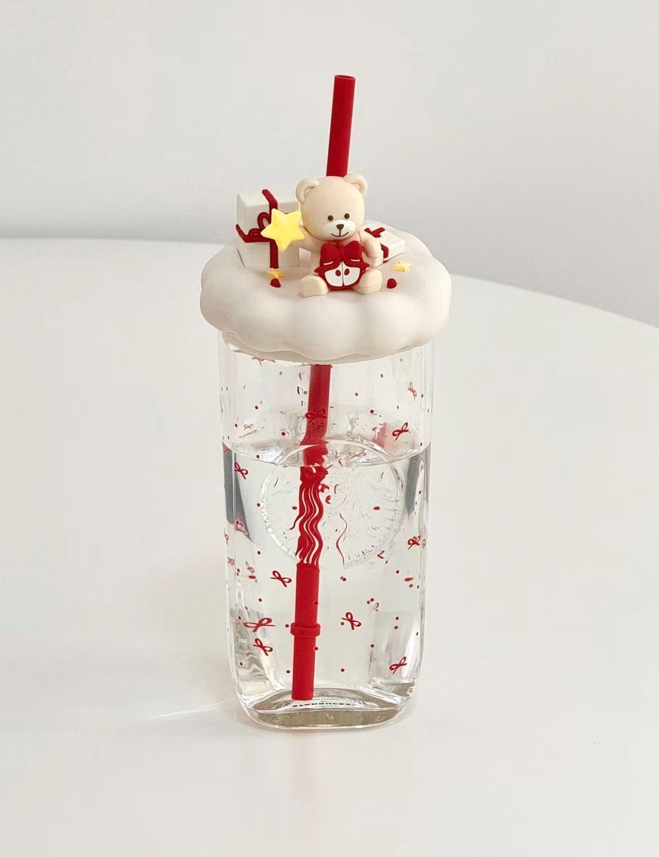 Starbucks Christmas Straw Glass Cup