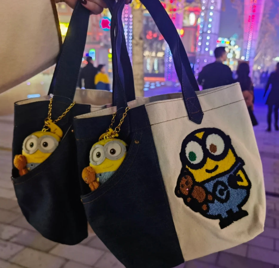 Minions Denim Tote Bag
