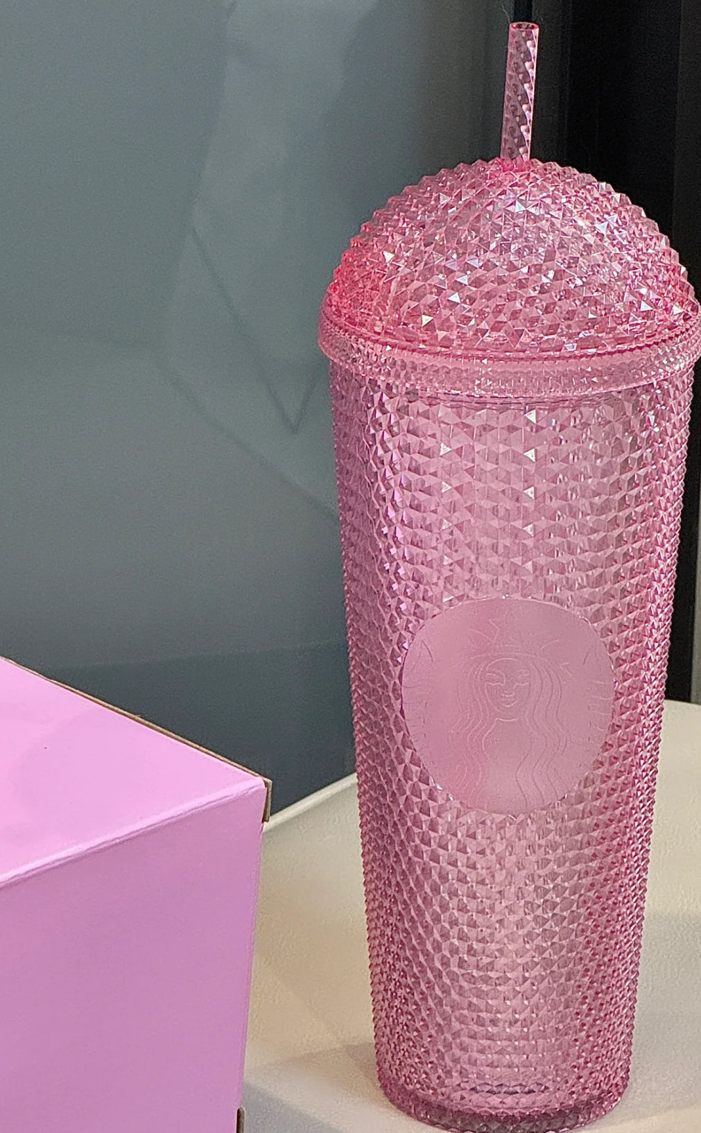 Starbucks Crystal Pink Glass Tumblr