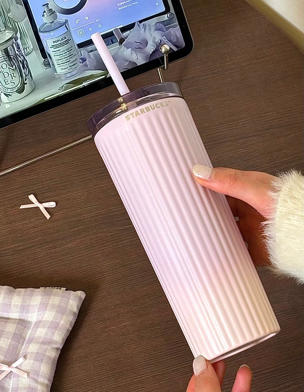 Starbucks Sakura Slim Purple Straw Tumblr
