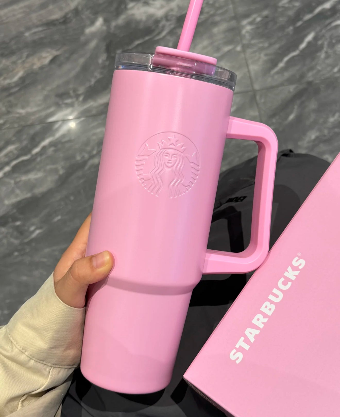 Starbucks Barbie Pink Side Handle Flask
