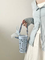 Starbucks Leopard Blue Tumblr with Phone Chain