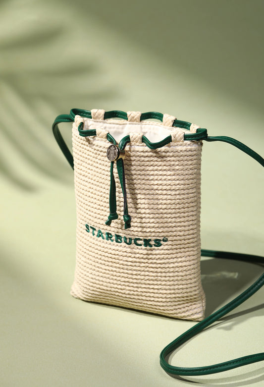 Starbucks Green Rattan Bag