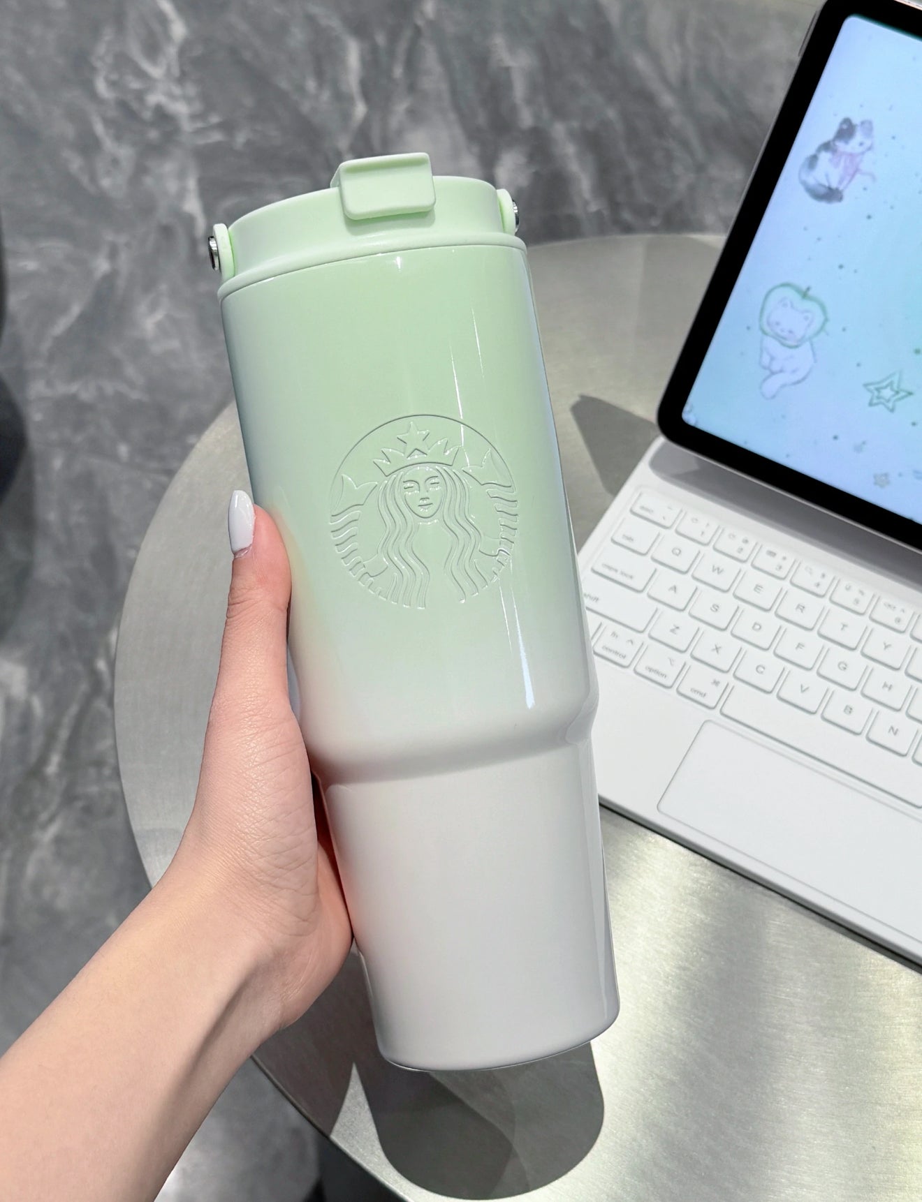 Starbucks Mint Green Gradient Flasks