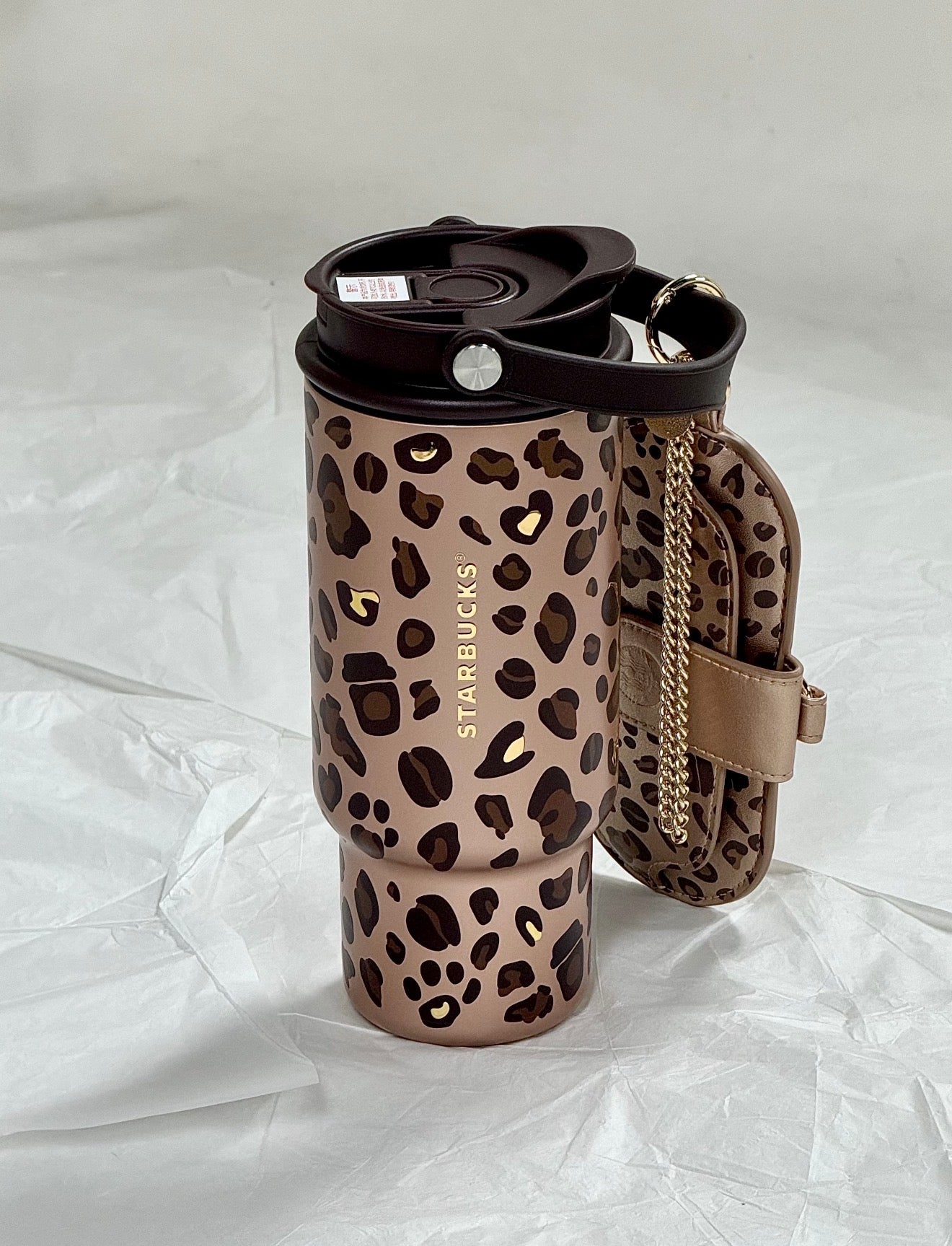 Starbucks Leopard Tumblr with Sunglasses Cover