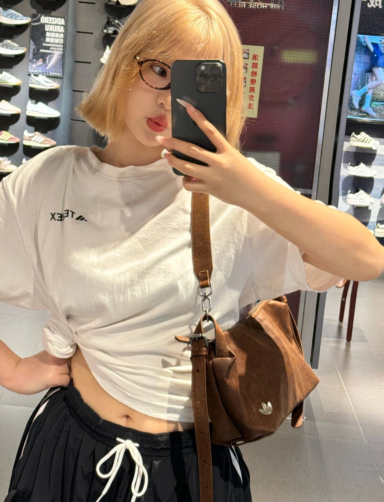 Adidas Leather Hobo Sling Bag