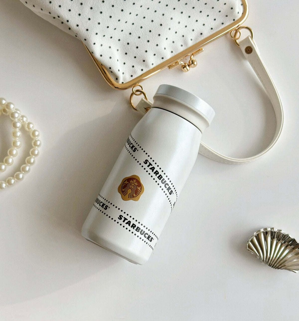 Starbucks x Polka Dots White Bag Tumblr Set