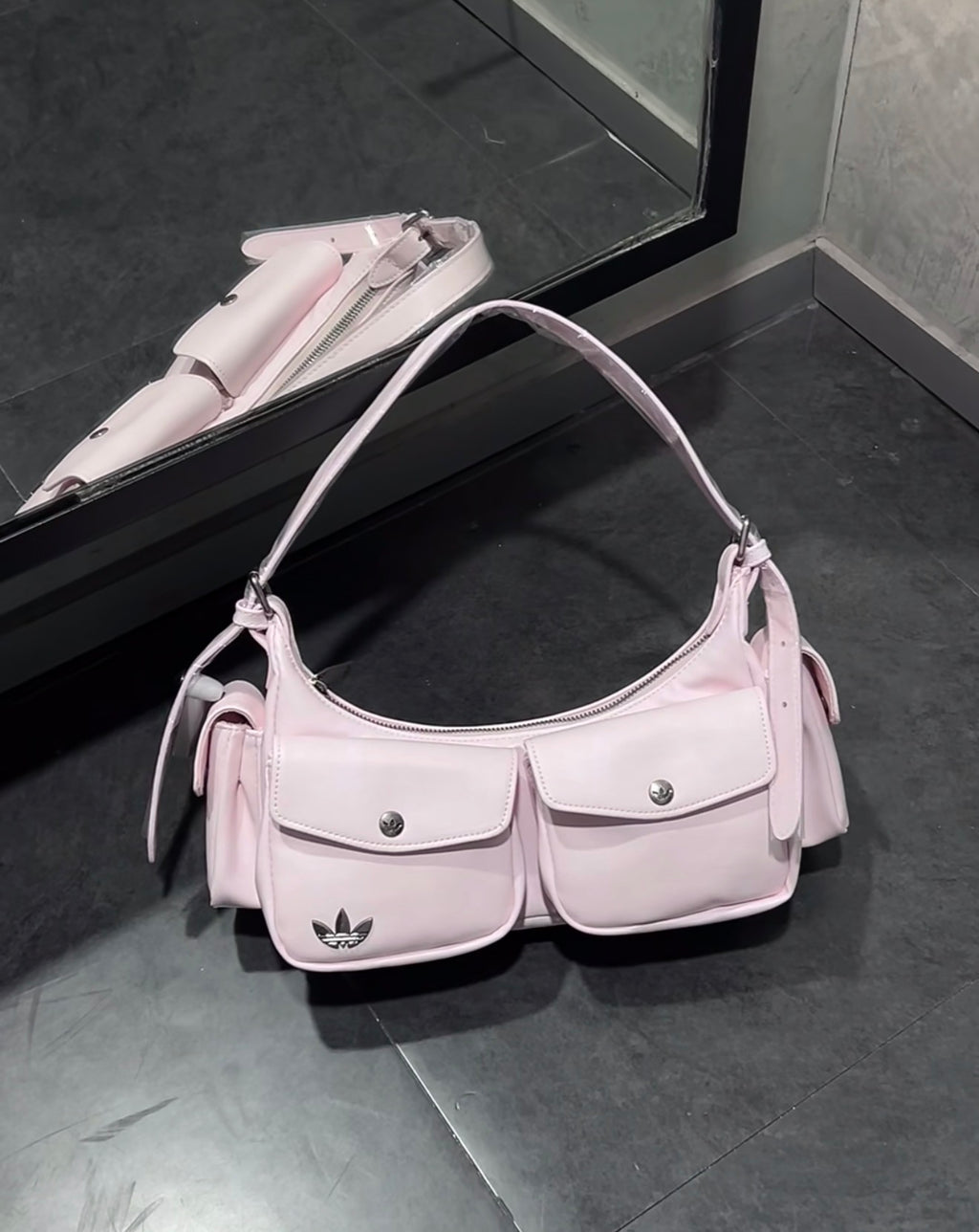 Adidas Leather Shoulder Bag Pink