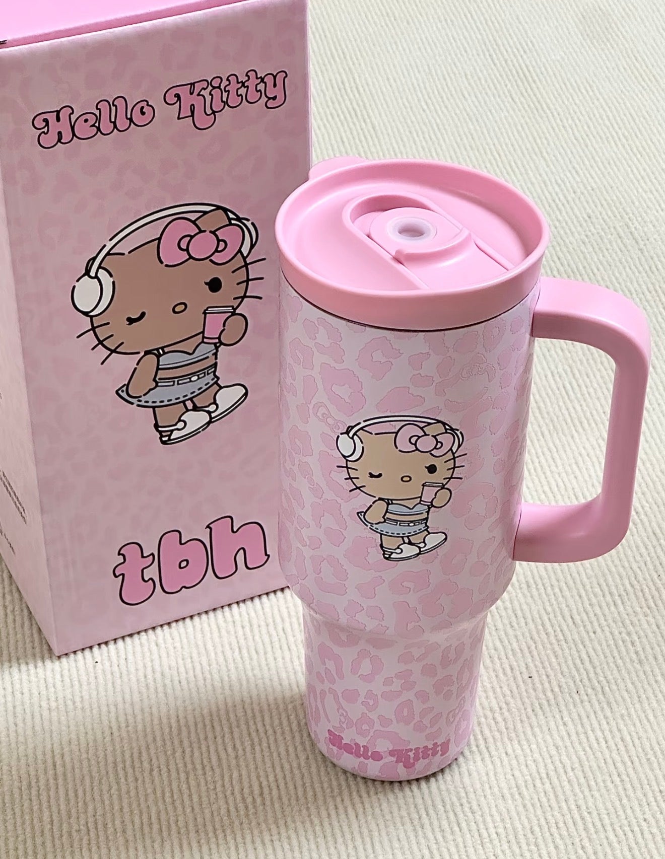 TBH x Pink Leopard Hello Kitty Thermos