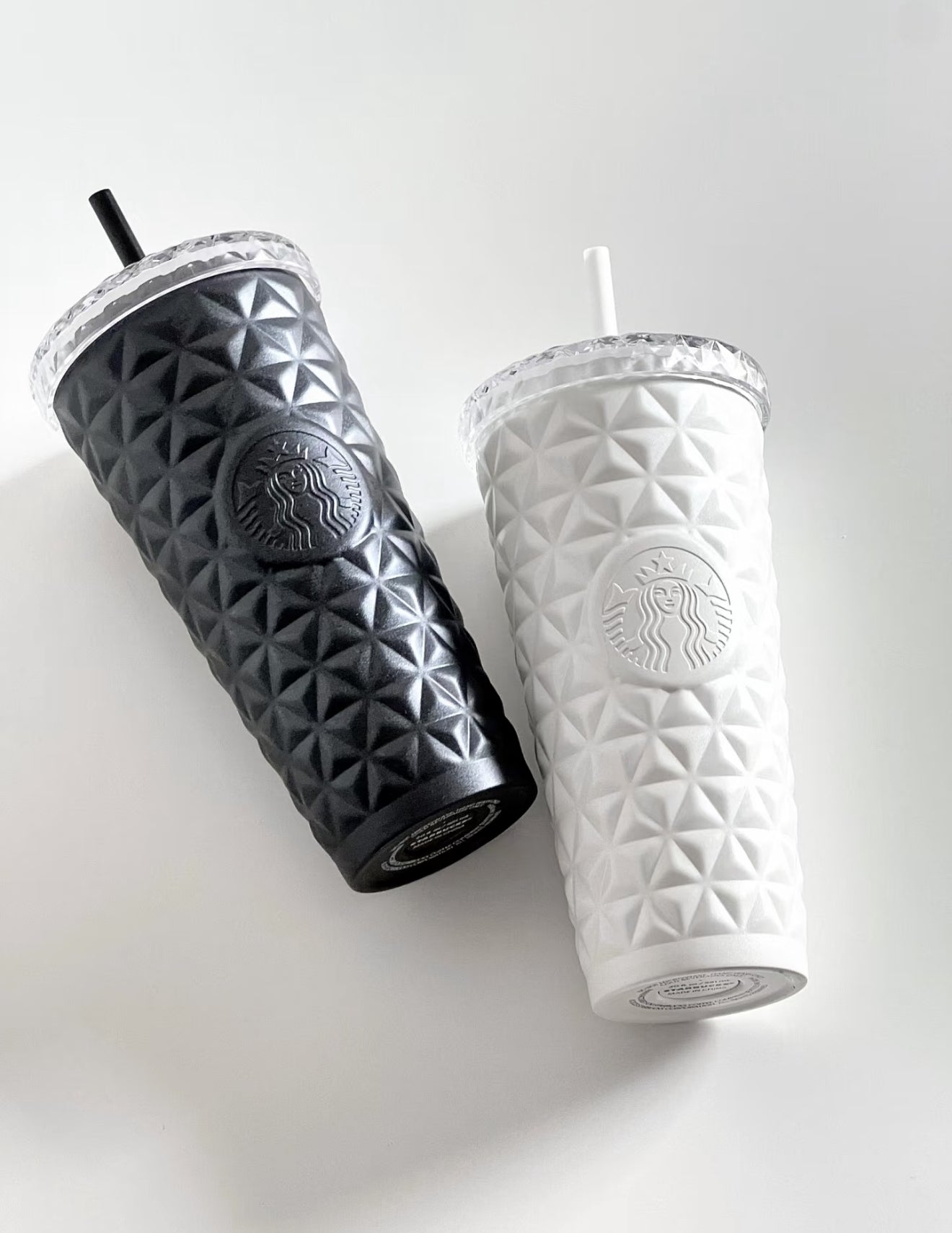 Starbucks Black & White Couple Glass Flasks