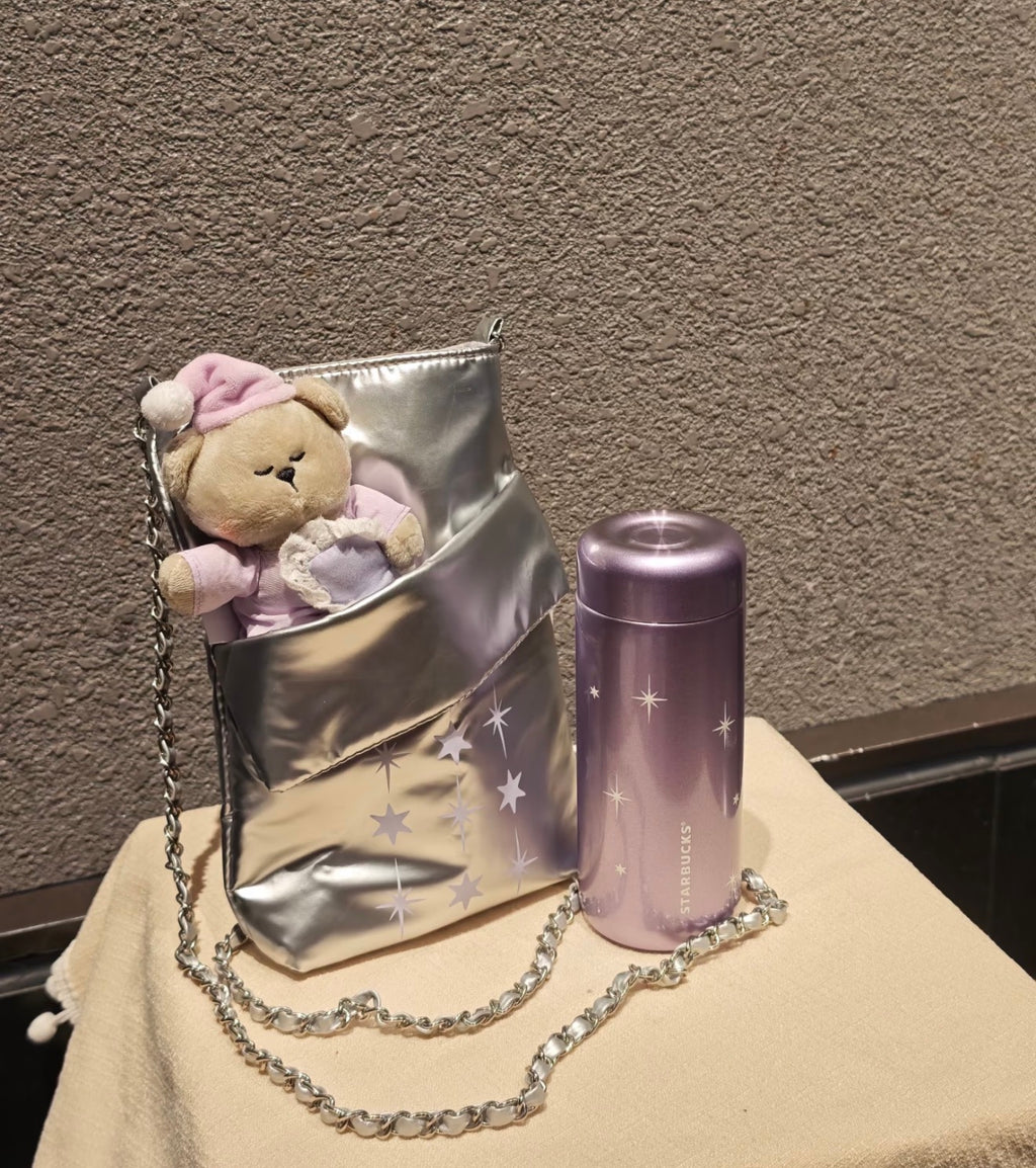 Starbucks Galaxy Tumblr with Bear Sling Pouch