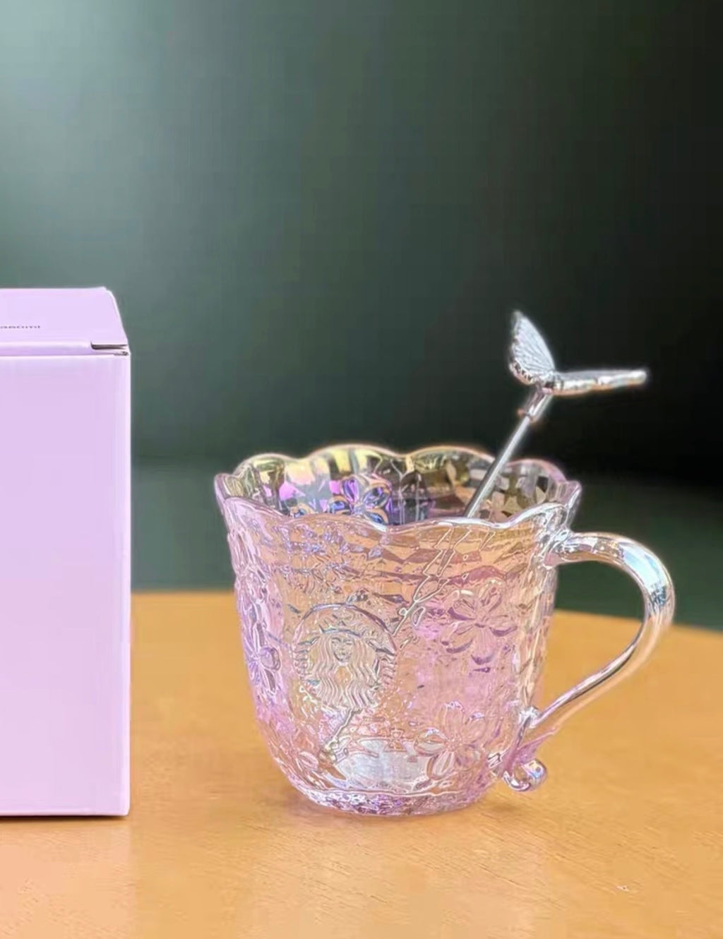 Starbucks Sakura Butterfly Glass Cup