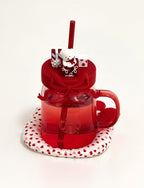 Starbucks Christmas Bear Jug Glass Straw Cup