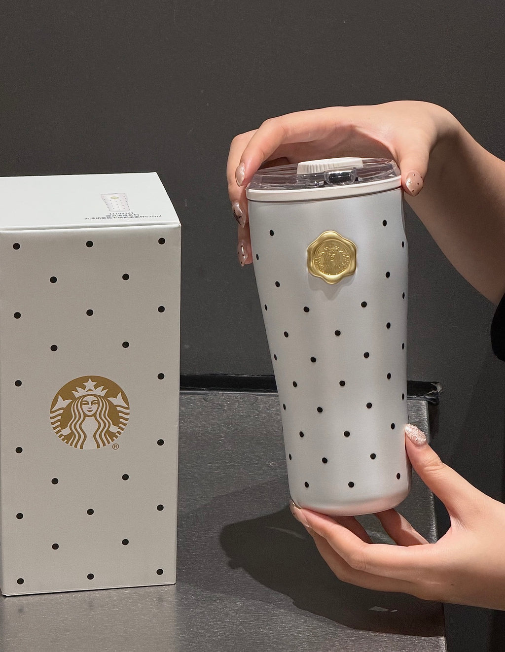Starbucks x Polka Dots Gold Stamp Tumblr