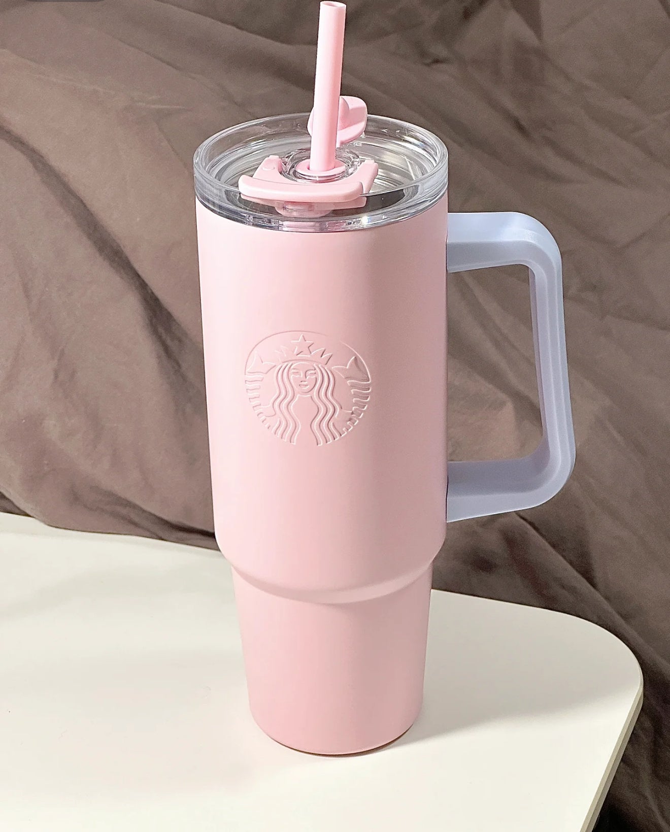 Starbucks Pink Side Handle Blue Flasks