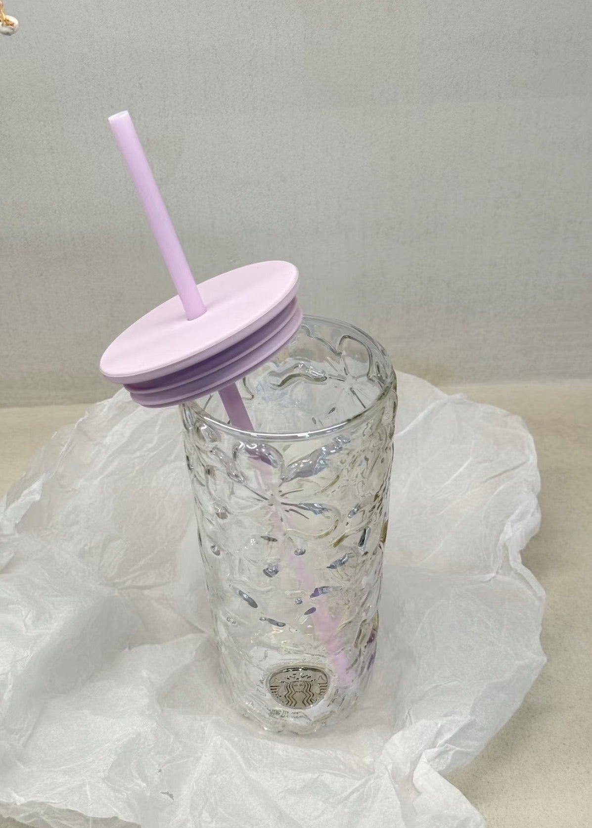 Starbucks Sakura Straw Glass Cup