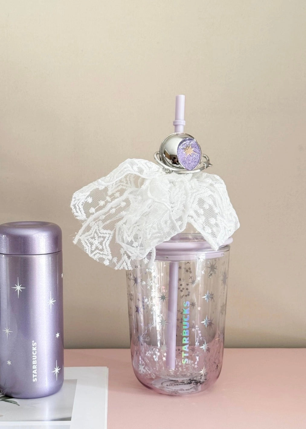 Starbucks Galaxy Lace Straw Tumblr