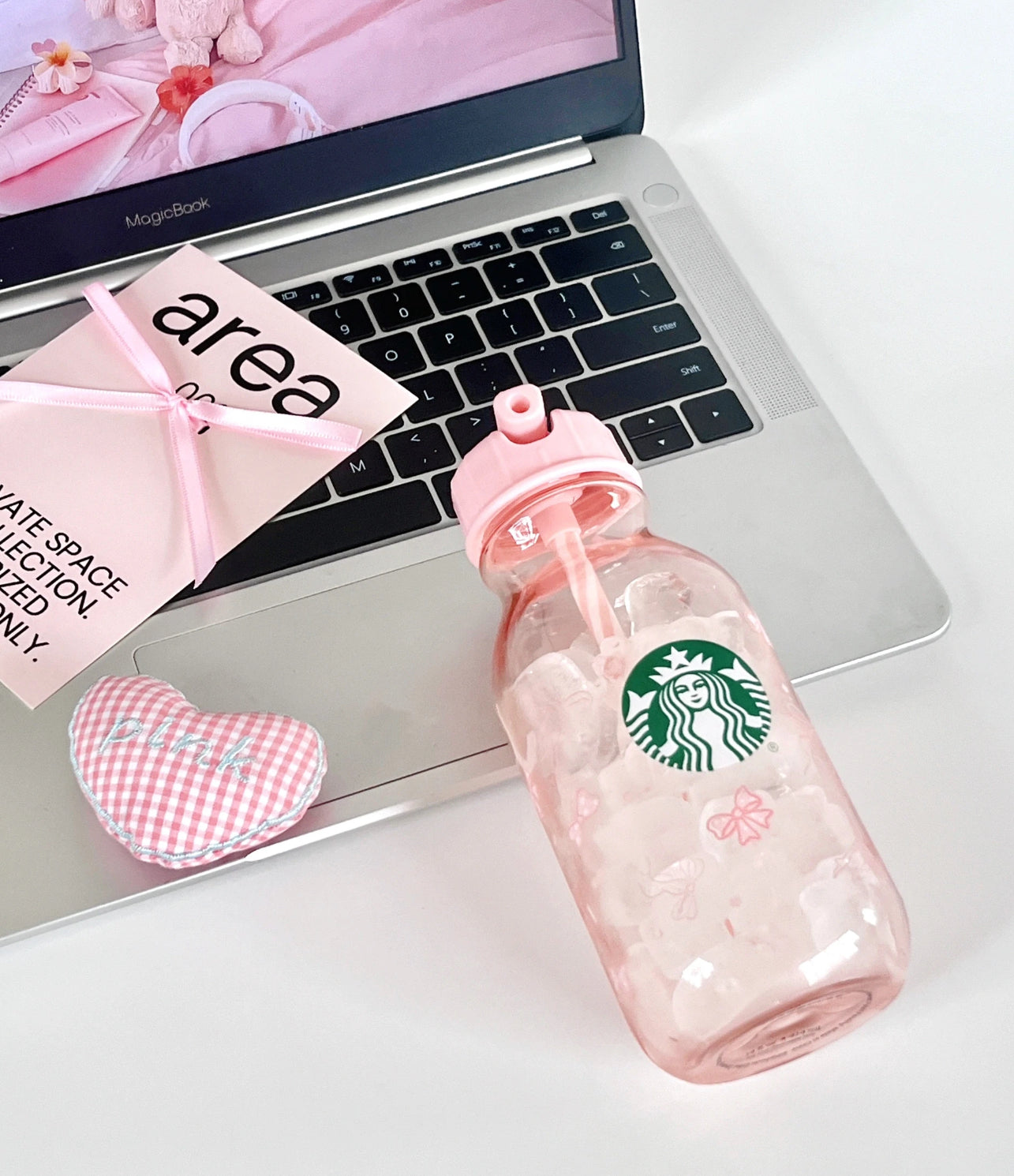 Starbucks Pink Ribbon Straw Clear Glass