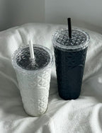 Starbucks Black & White Couple Glass Flasks