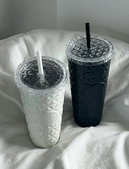 Starbucks Black & White Couple Glass Flasks