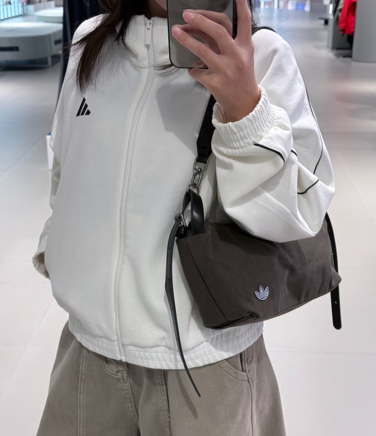 Adidas Leather Hobo Sling Bag