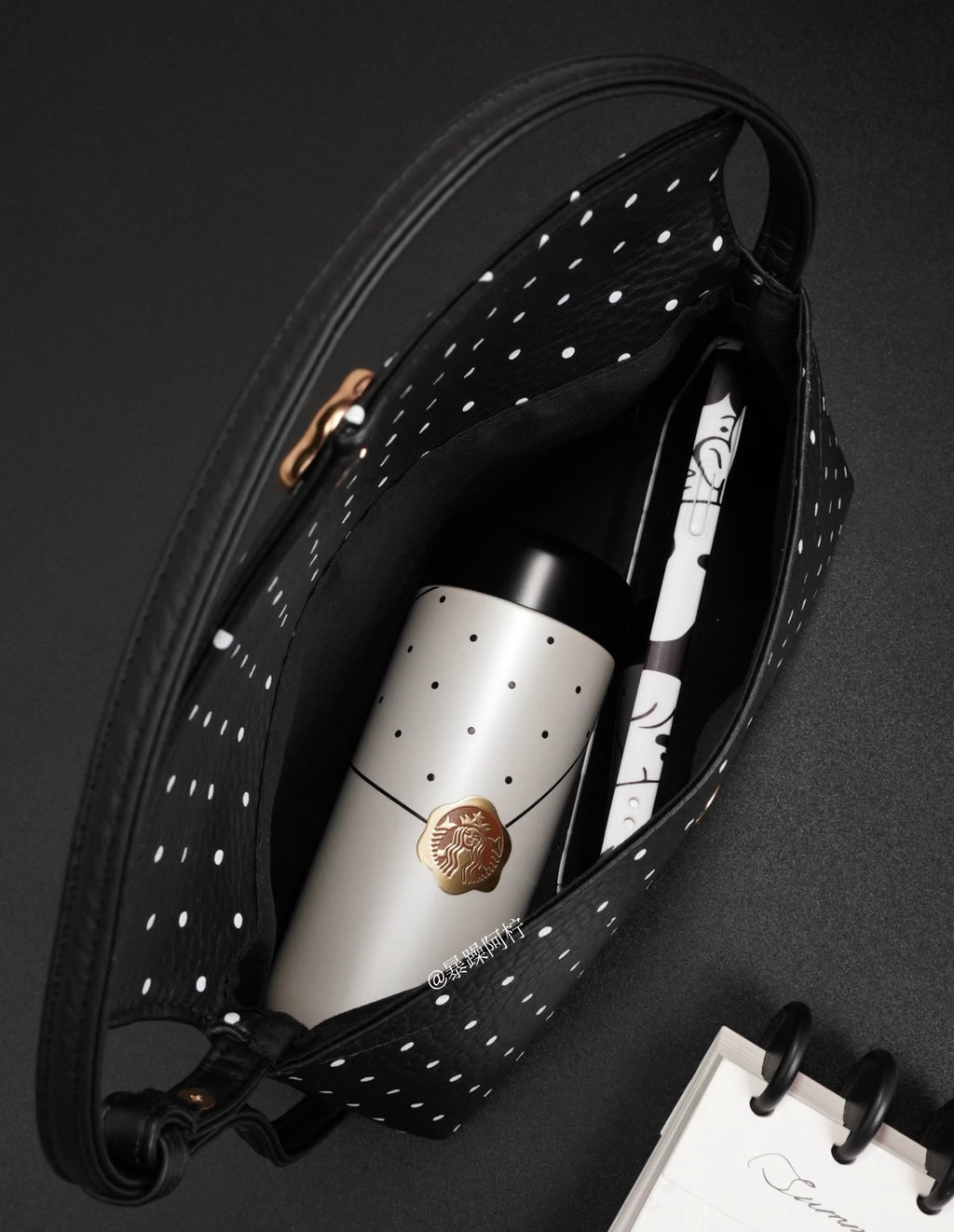 Starbucks x Polka Dots Black Bag Tumblr Set