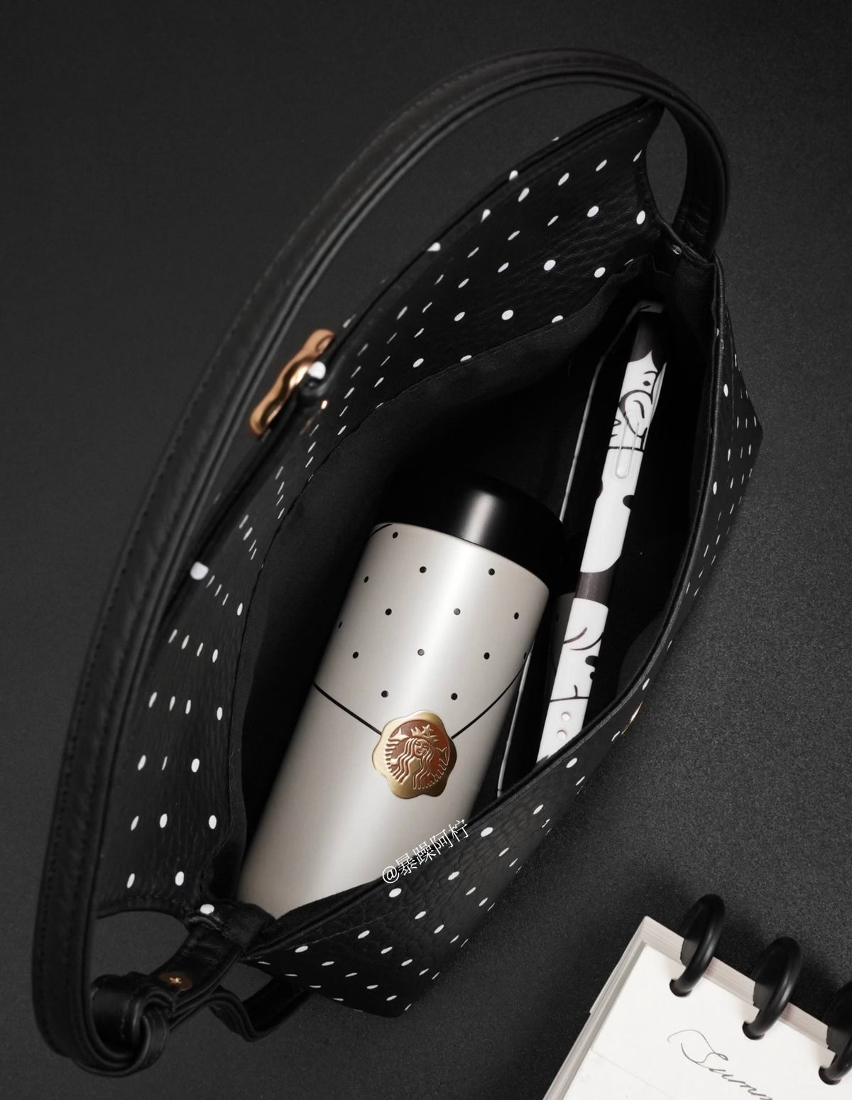 Starbucks x Polka Dots Black Bag Tumblr Set