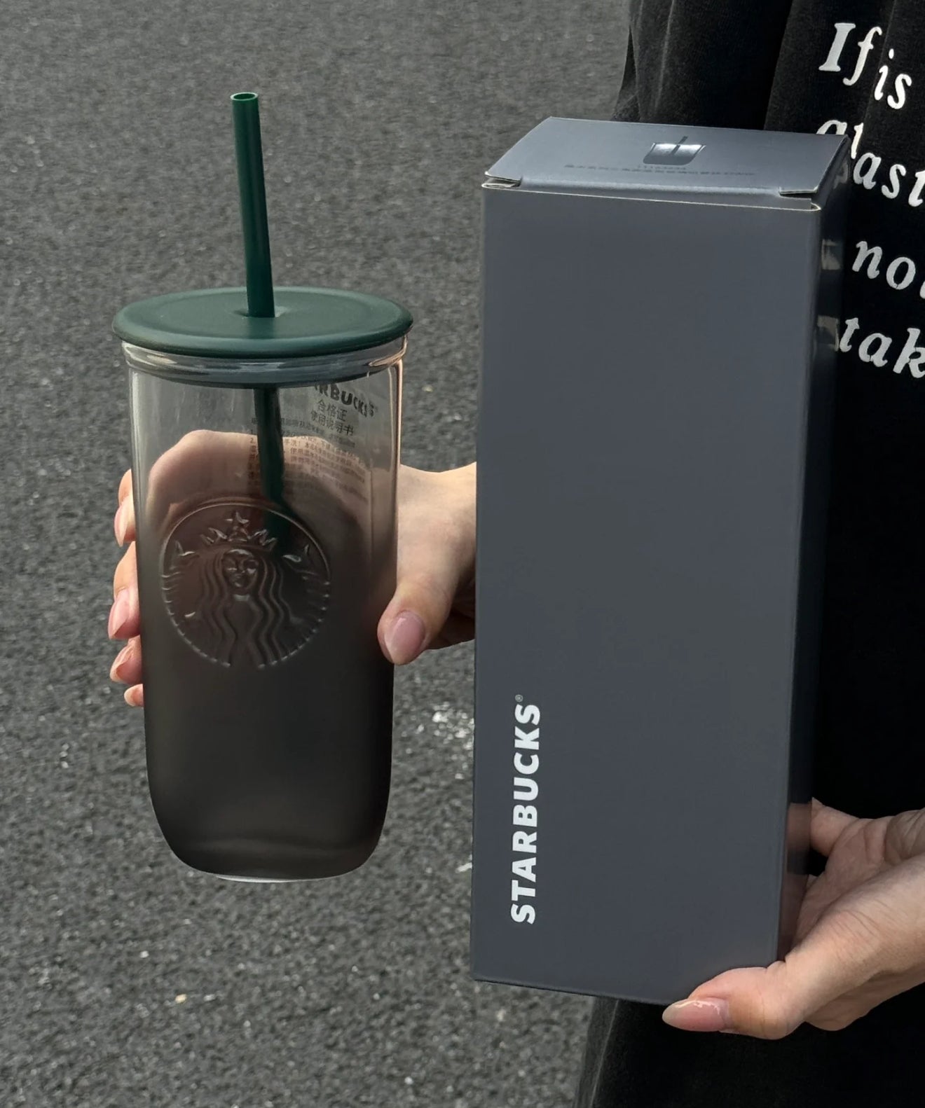 Starbucks Matte Black Straw Glass