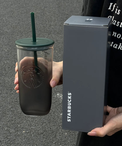 Starbucks Matte Black Straw Glass