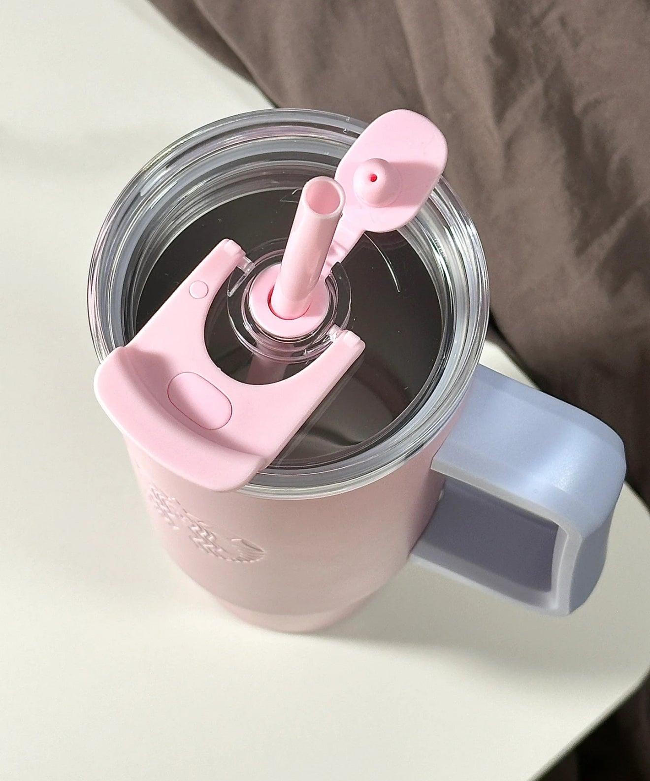 Starbucks Pink Side Handle Blue Flasks