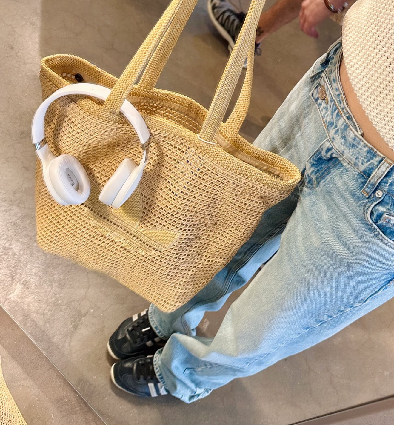 Adidas Summer Straw Tote Bag