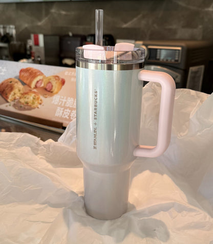 Starbucks x Stanley Mermaid Pearl Pink Thermos Flask