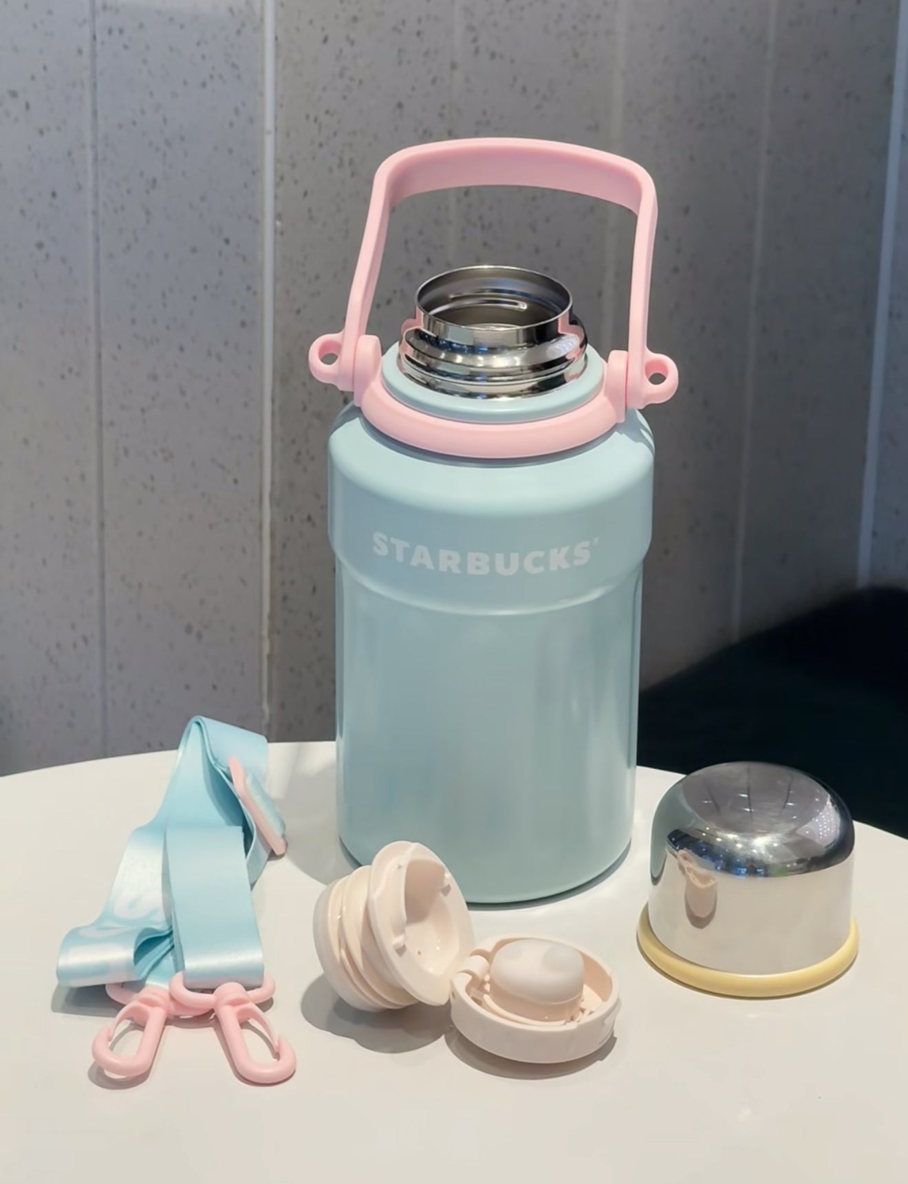 Starbucks Pastel Blue Pink Multi Thermos