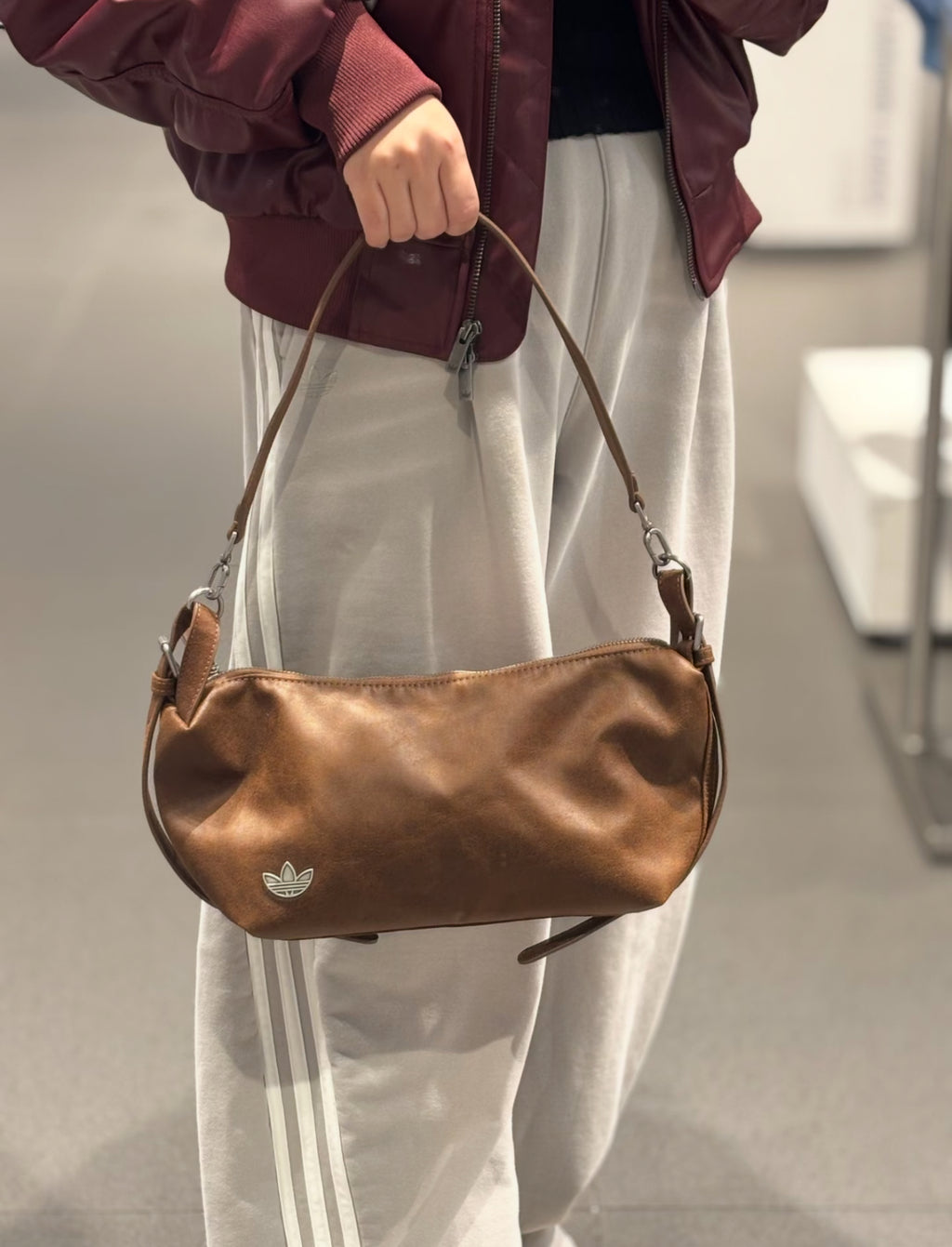 Adidas Leather Hobo Sling Bag