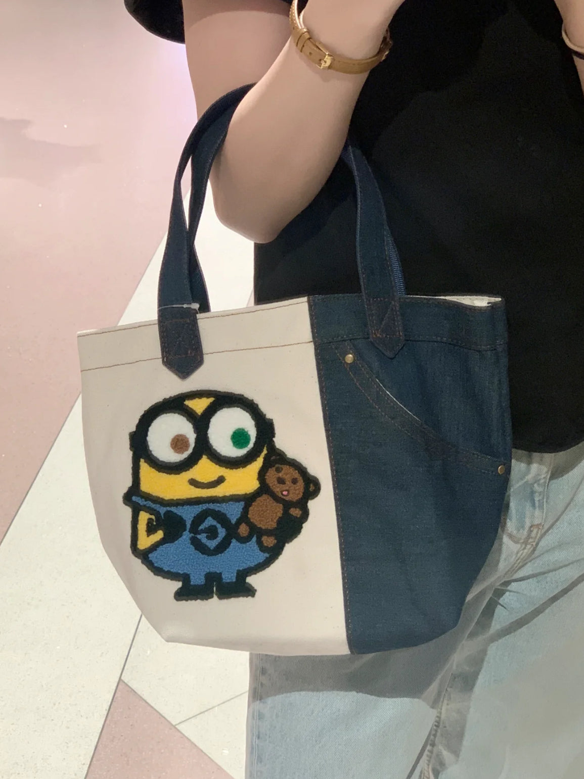 Minions Denim Tote Bag