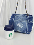 Starbucks Denim Tumblr Cup with Bag
