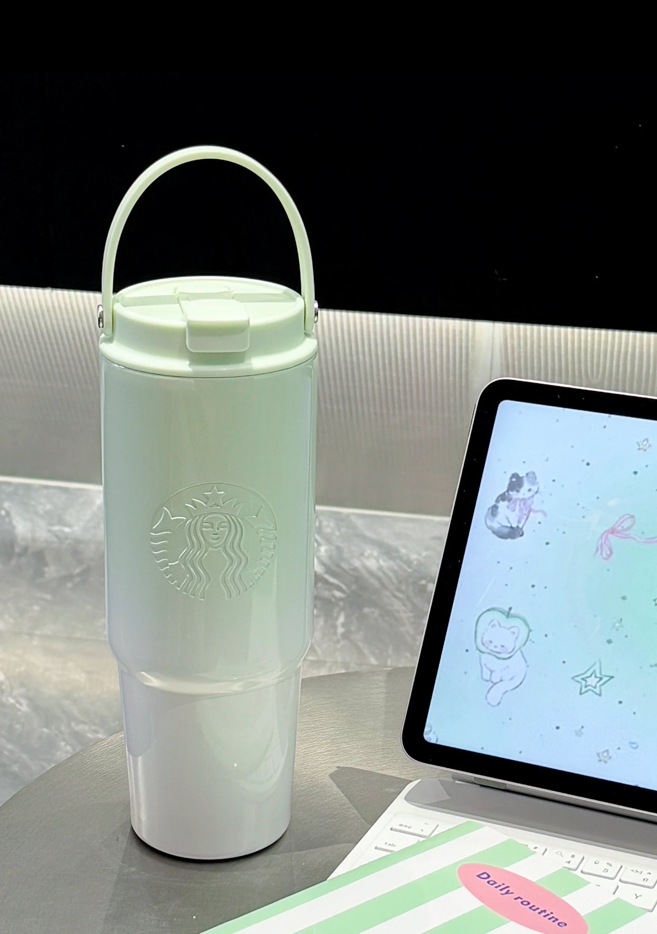Starbucks Mint Green Gradient Flasks