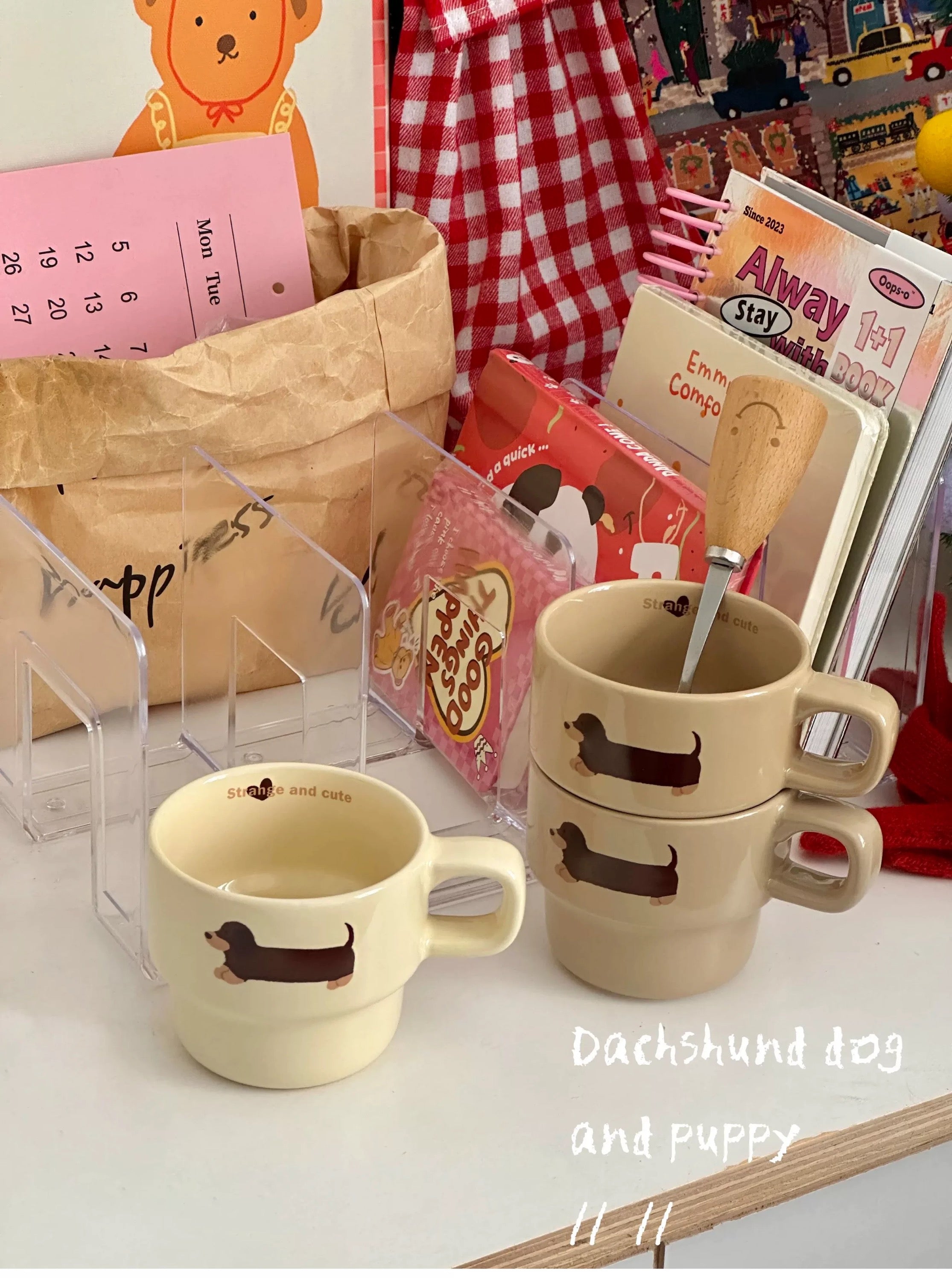 Dachshund Dog Mug with Lid