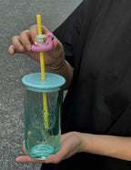 Starbucks Pool Bear Straw Glass Cup