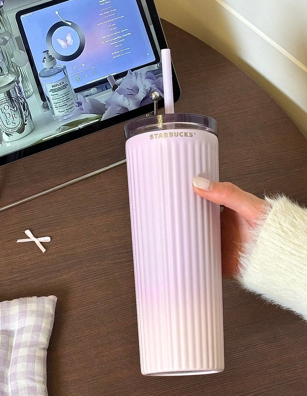 Starbucks Sakura Slim Purple Straw Tumblr
