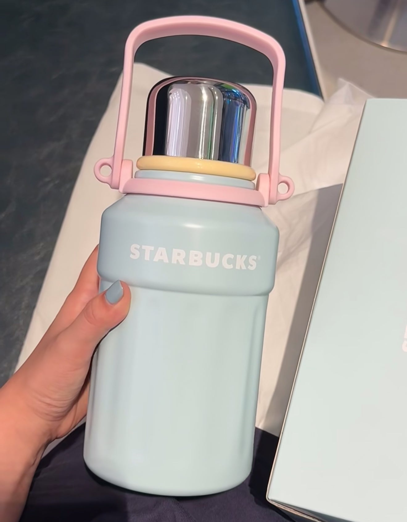 Starbucks Pastel Blue Pink Multi Thermos