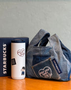 Starbucks Denim Bear Tumblr with Bag