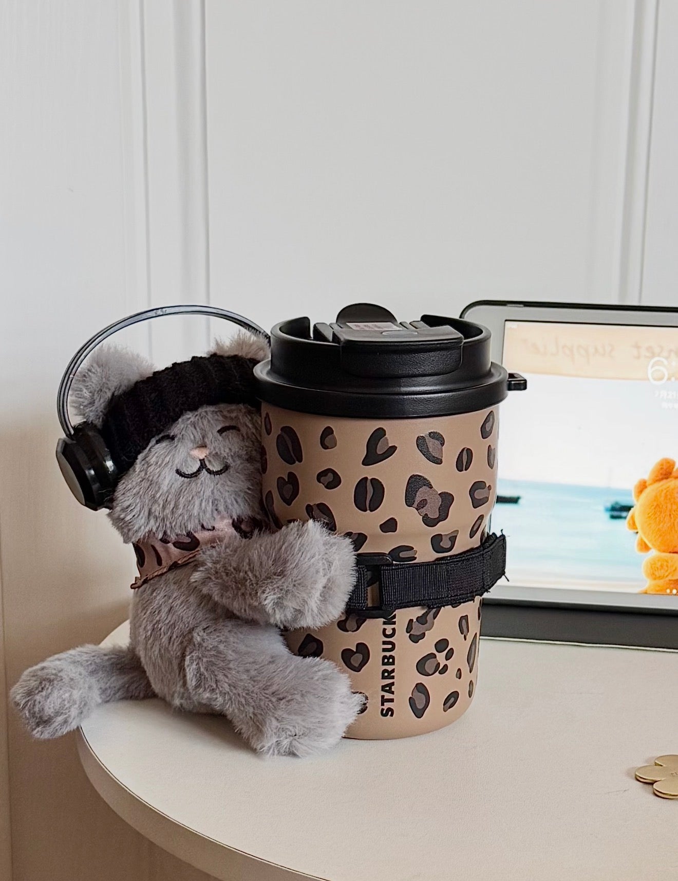 Starbucks Leopard with Meow Cuff