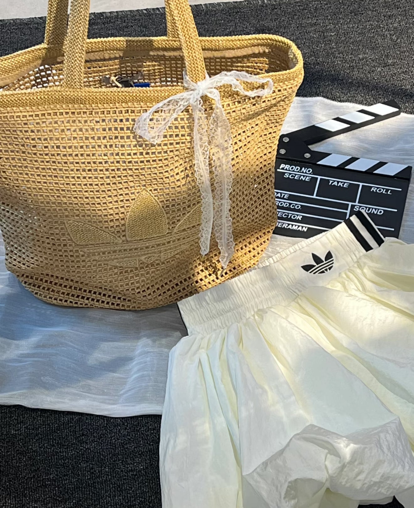 Adidas Summer Straw Tote Bag