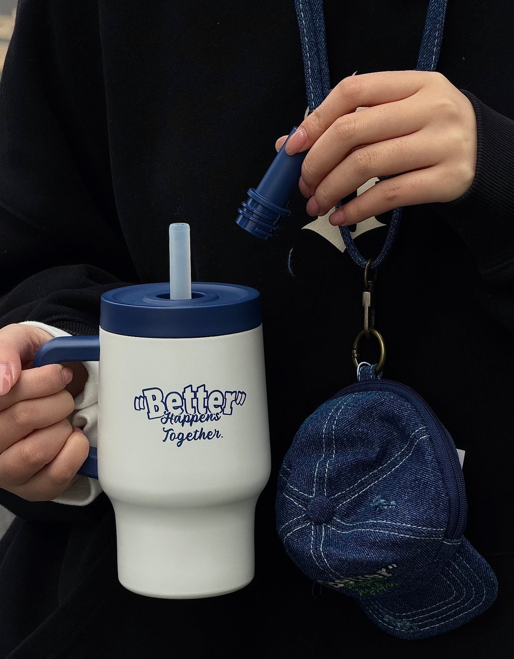 Starbucks Denim Straw Tumblr with Lanyard